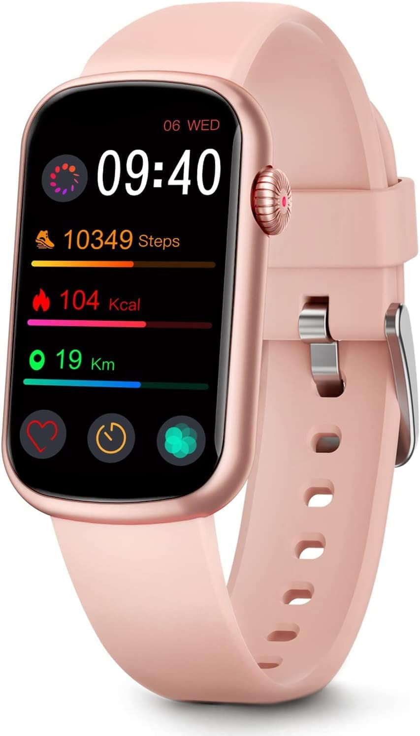 Morepro Women's Fitness Tracker with Heart Rate Monitor, Blood Pressure Monitoring, Waterproof Design, Blood Oxygen and Sleep Tracking, Activity and Calorie Counter